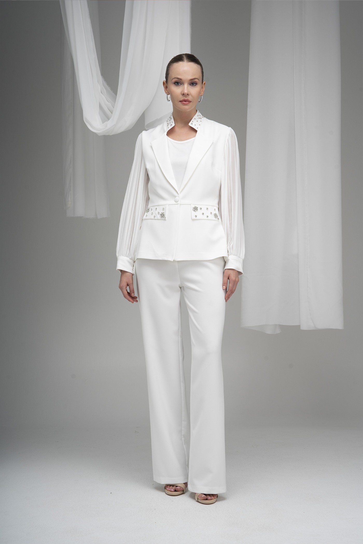 Stone Detailed Trousers Stone Detailed Trousers
