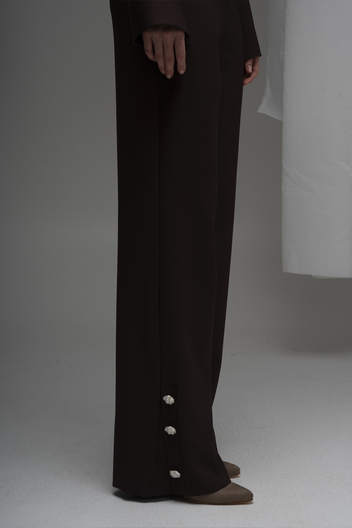 Pearl Button Detailed Trousers Pearl Button Detailed Trousers