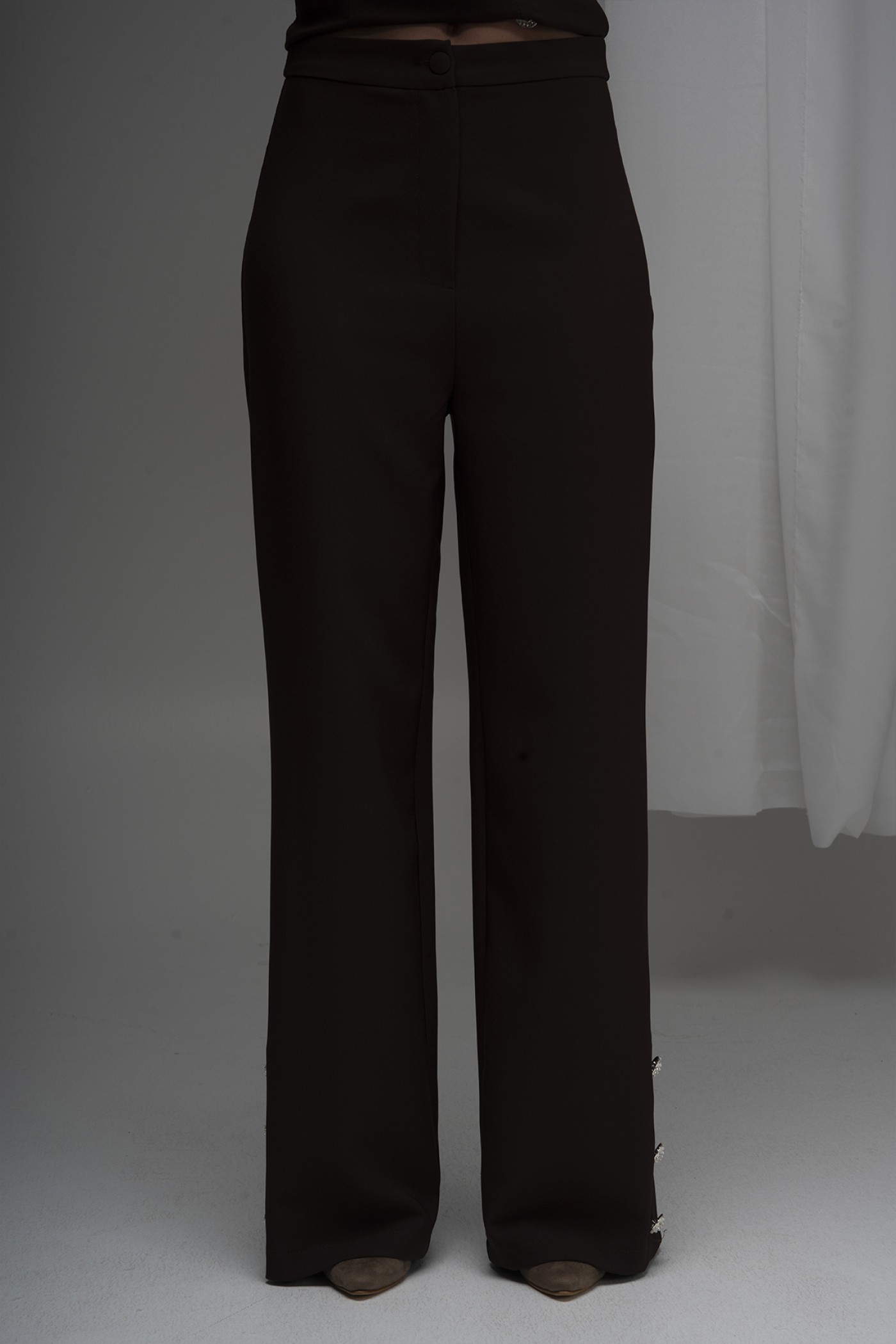 Pearl Button Detailed Trousers Pearl Button Detailed Trousers