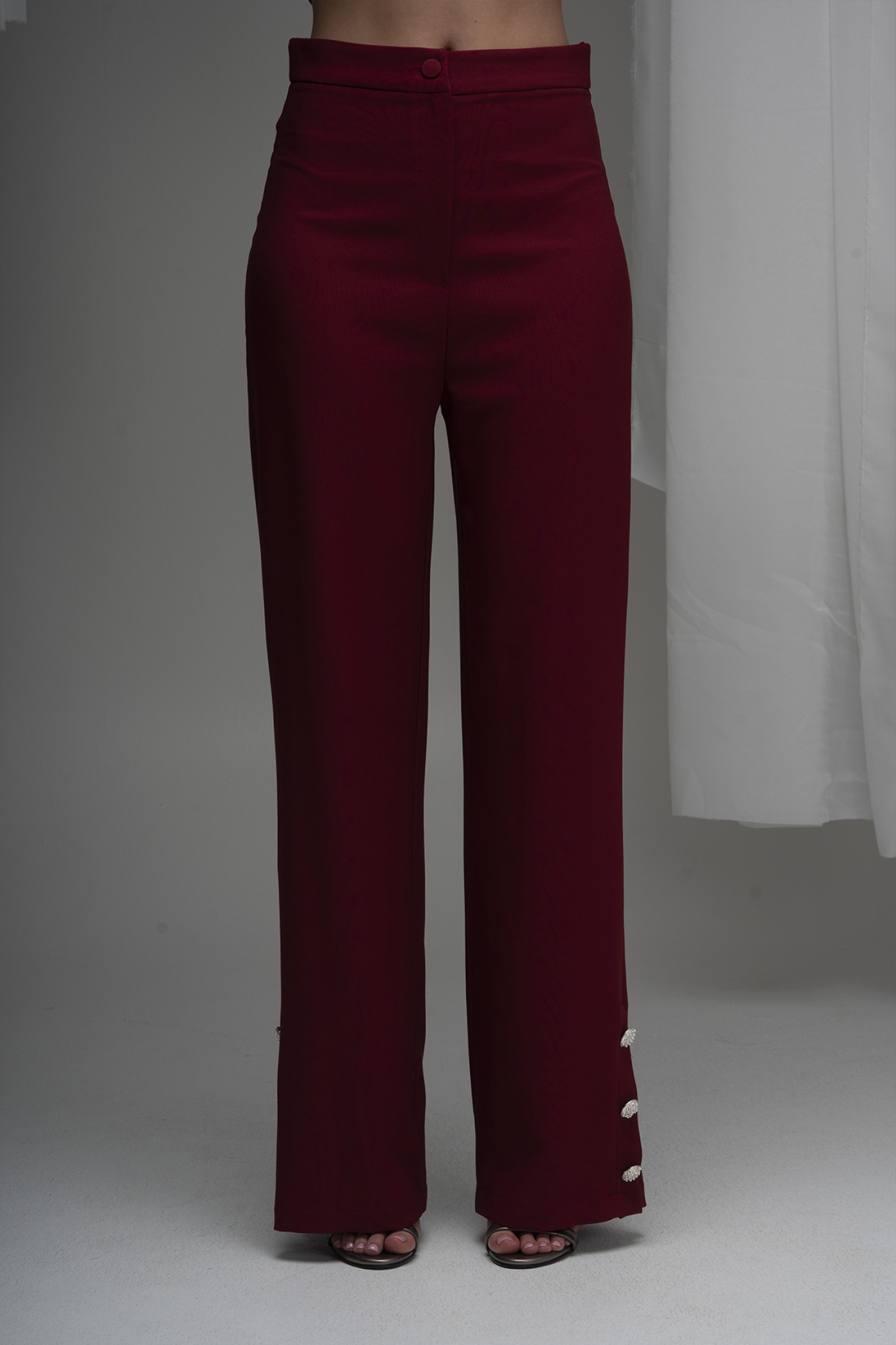 Pearl Button Detailed Trousers Pearl Button Detailed Trousers