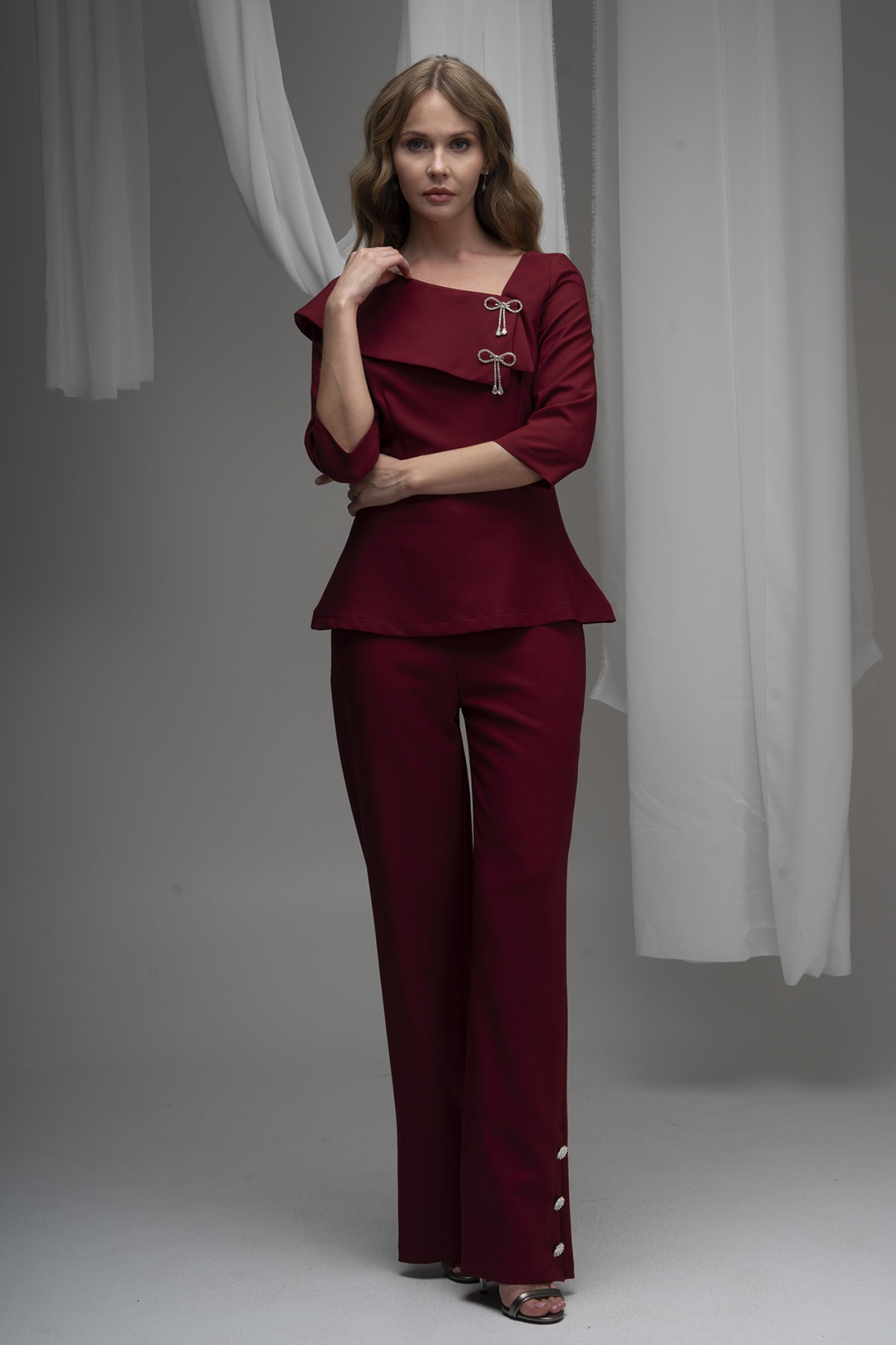 Pearl Button Detailed Trousers Pearl Button Detailed Trousers
