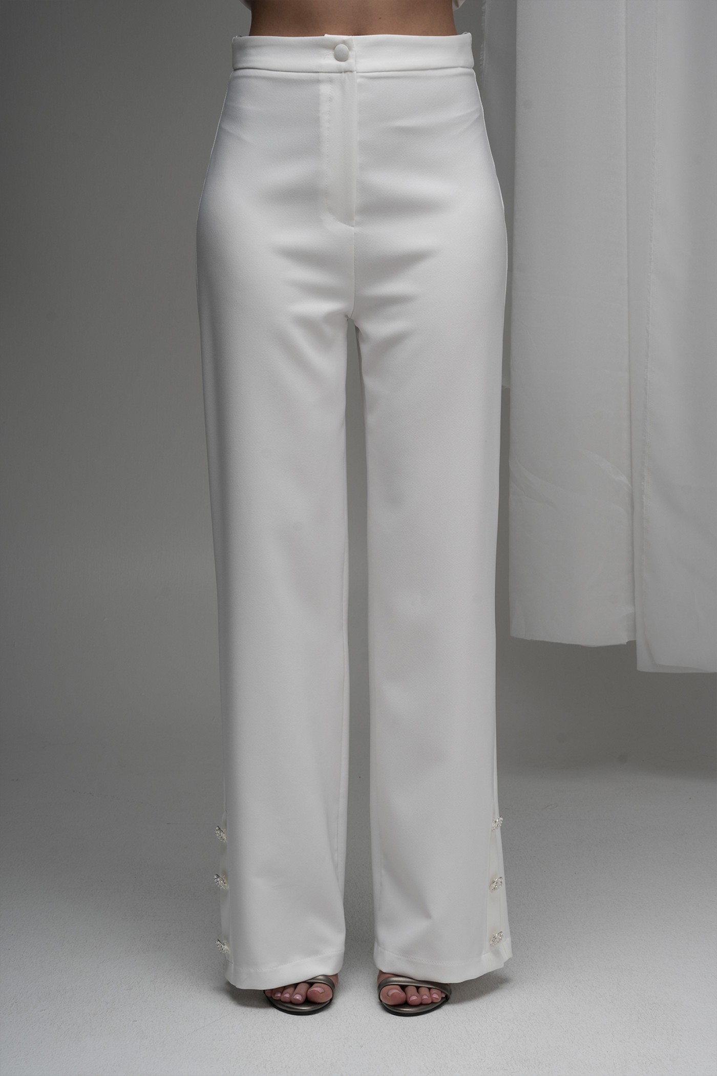 Pearl Button Detailed Trousers Pearl Button Detailed Trousers