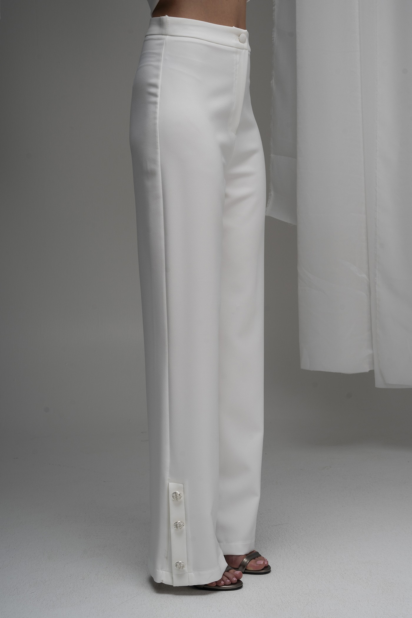 Pearl Button Detailed Trousers Pearl Button Detailed Trousers