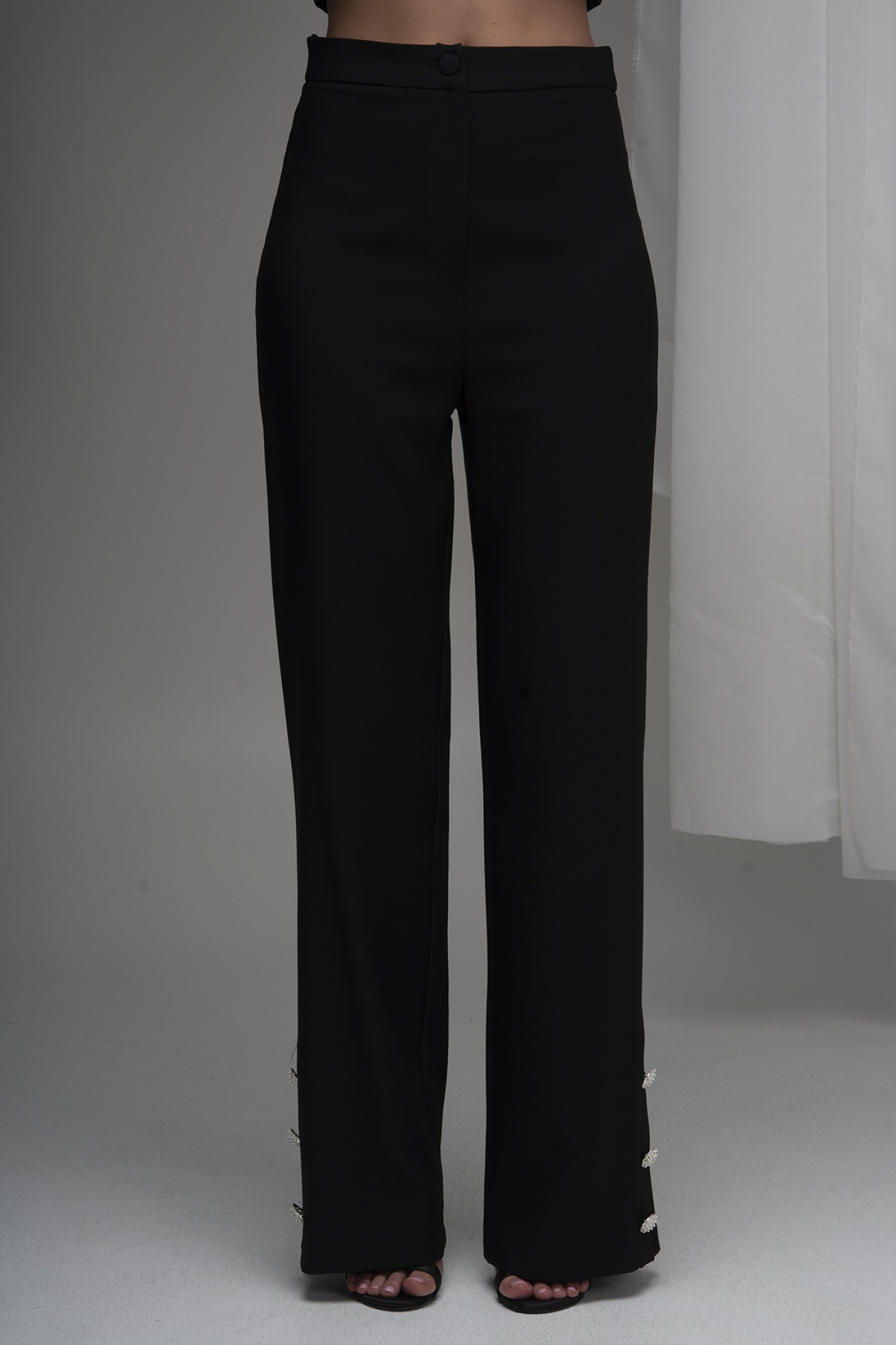 Pearl Button Detailed Trousers Pearl Button Detailed Trousers