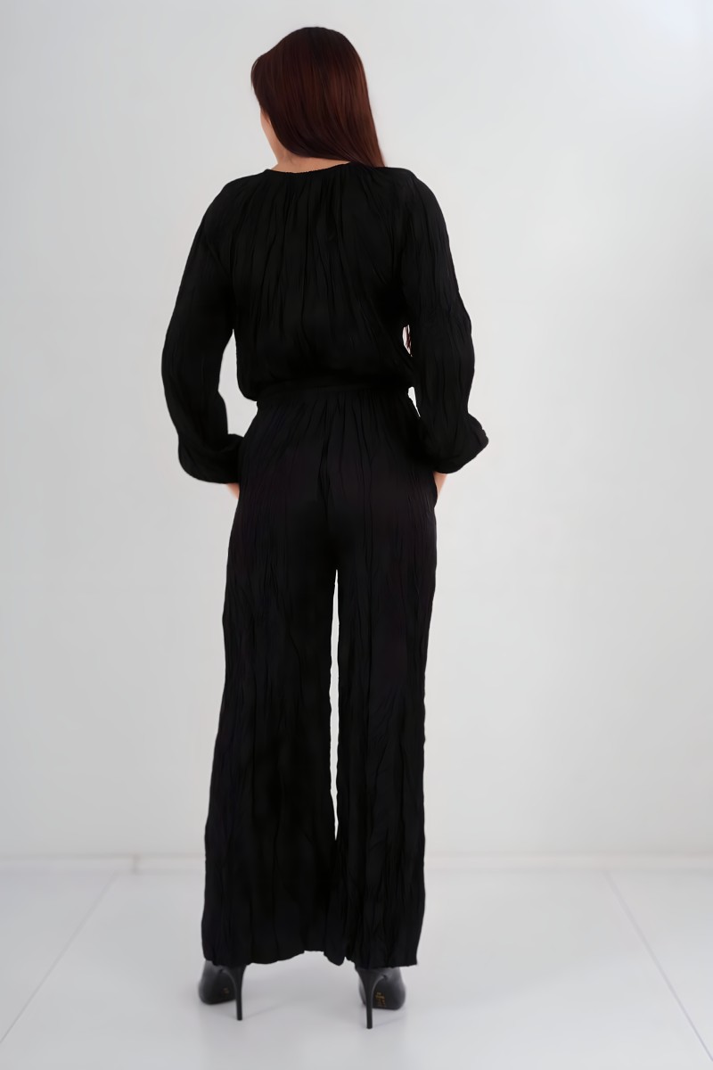 Elastic Waist Crush Trousers