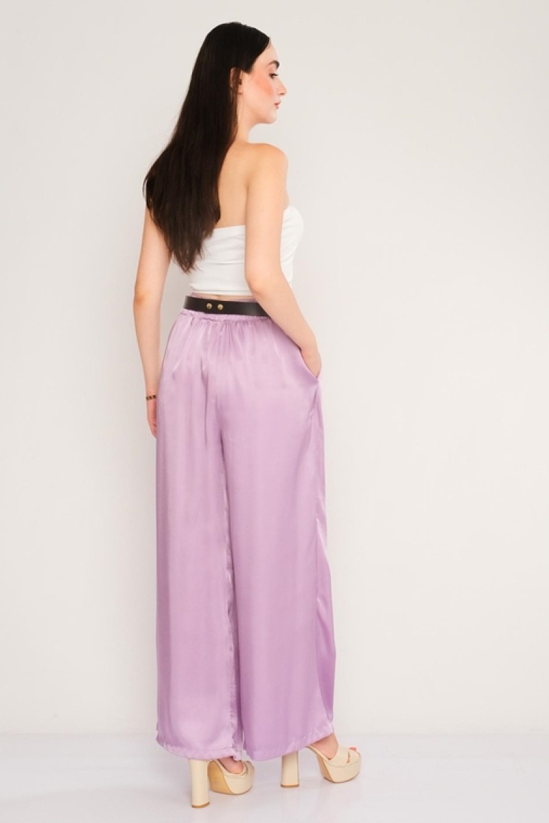 Elastic Waist Satin Trousers