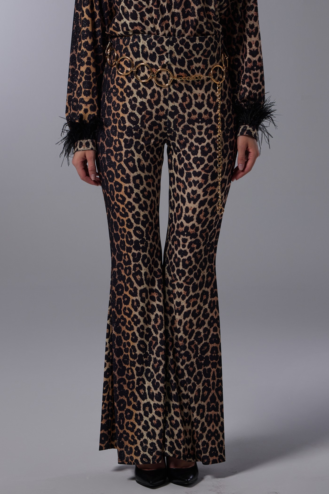 Flared Leopard Trousers Flared Leopard Trousers
