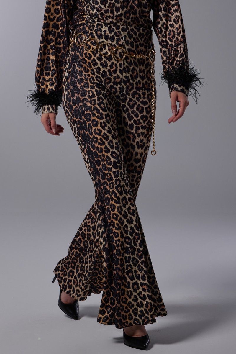 Flared Leopard Trousers