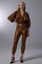High Waist Zipper Detailed Leather Trousers
