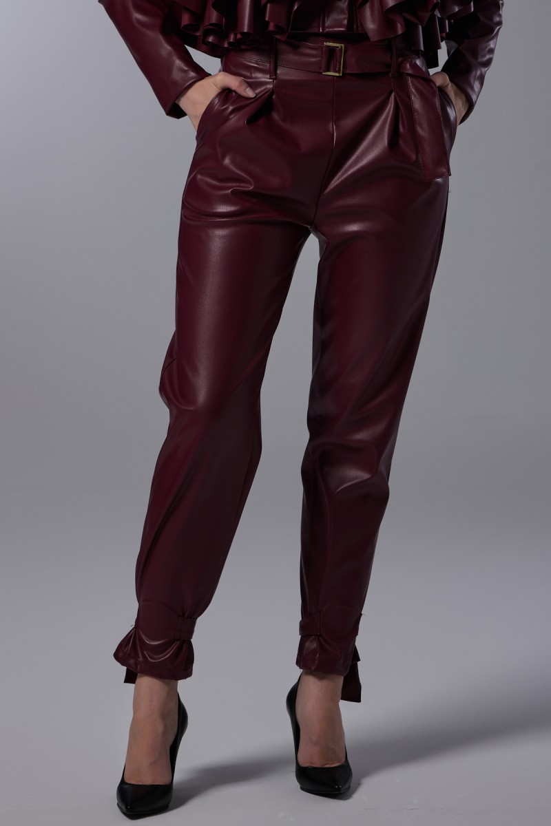 Belted Leather Pants