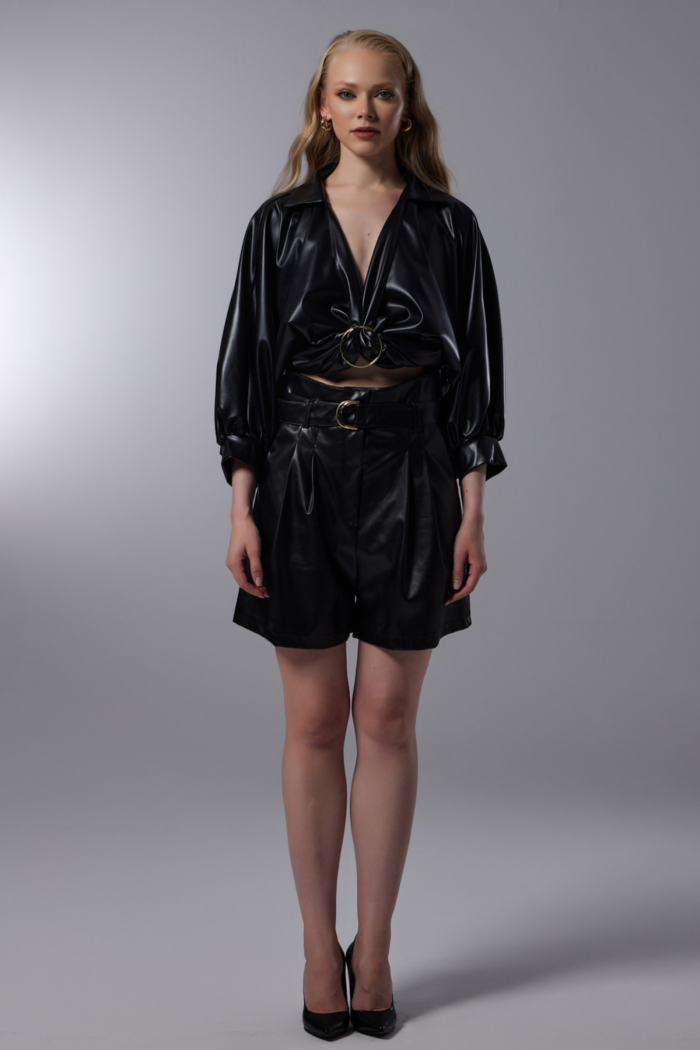 Belted Leather Shorts Belted Leather Shorts