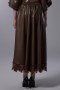 Lace Detailed Pleated Long Skirt