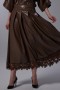 Lace Detailed Pleated Long Skirt