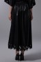 Lace Detailed Pleated Long Skirt