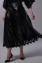 Lace Detailed Pleated Long Skirt