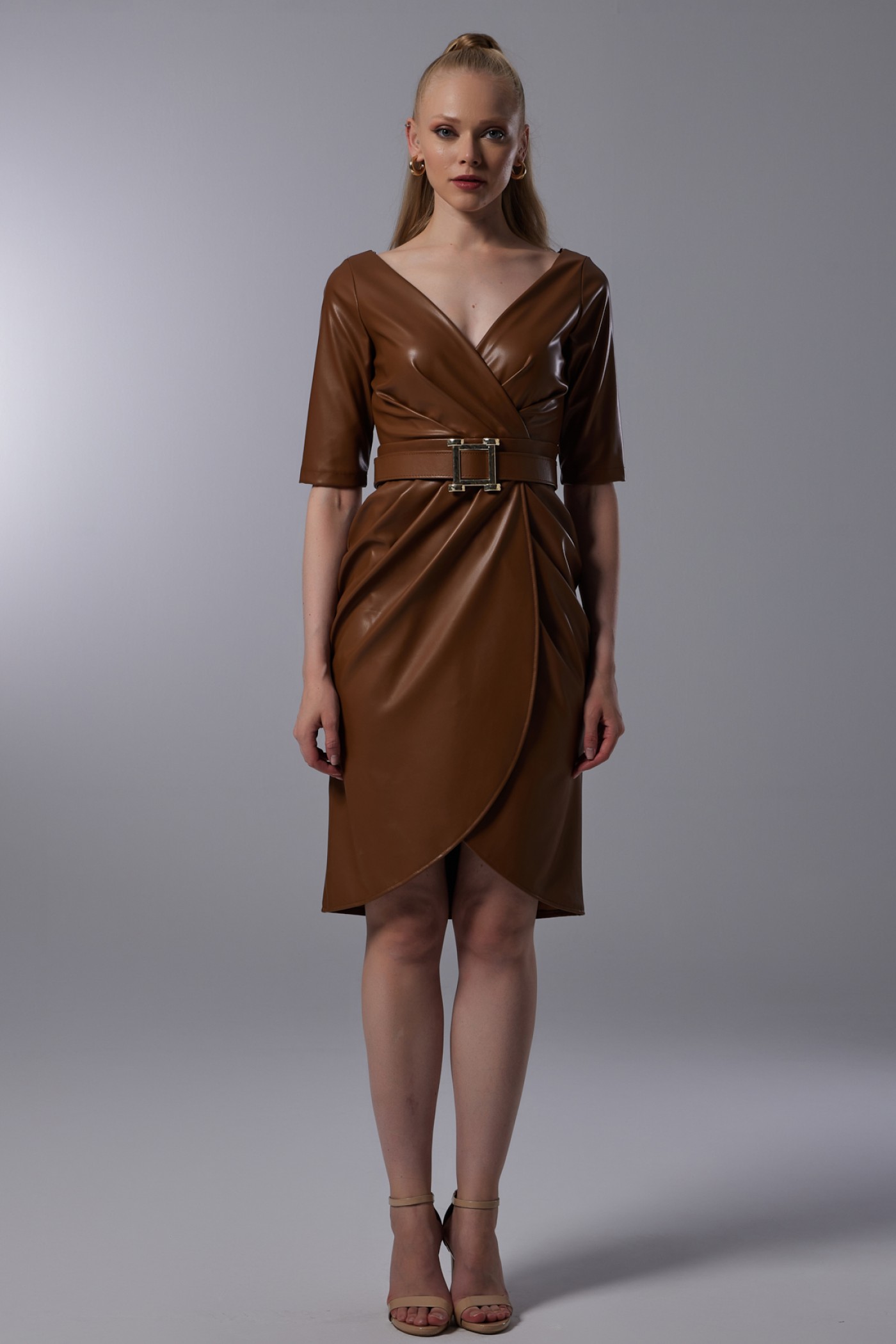 Belted Leather Dress Belted Leather Dress