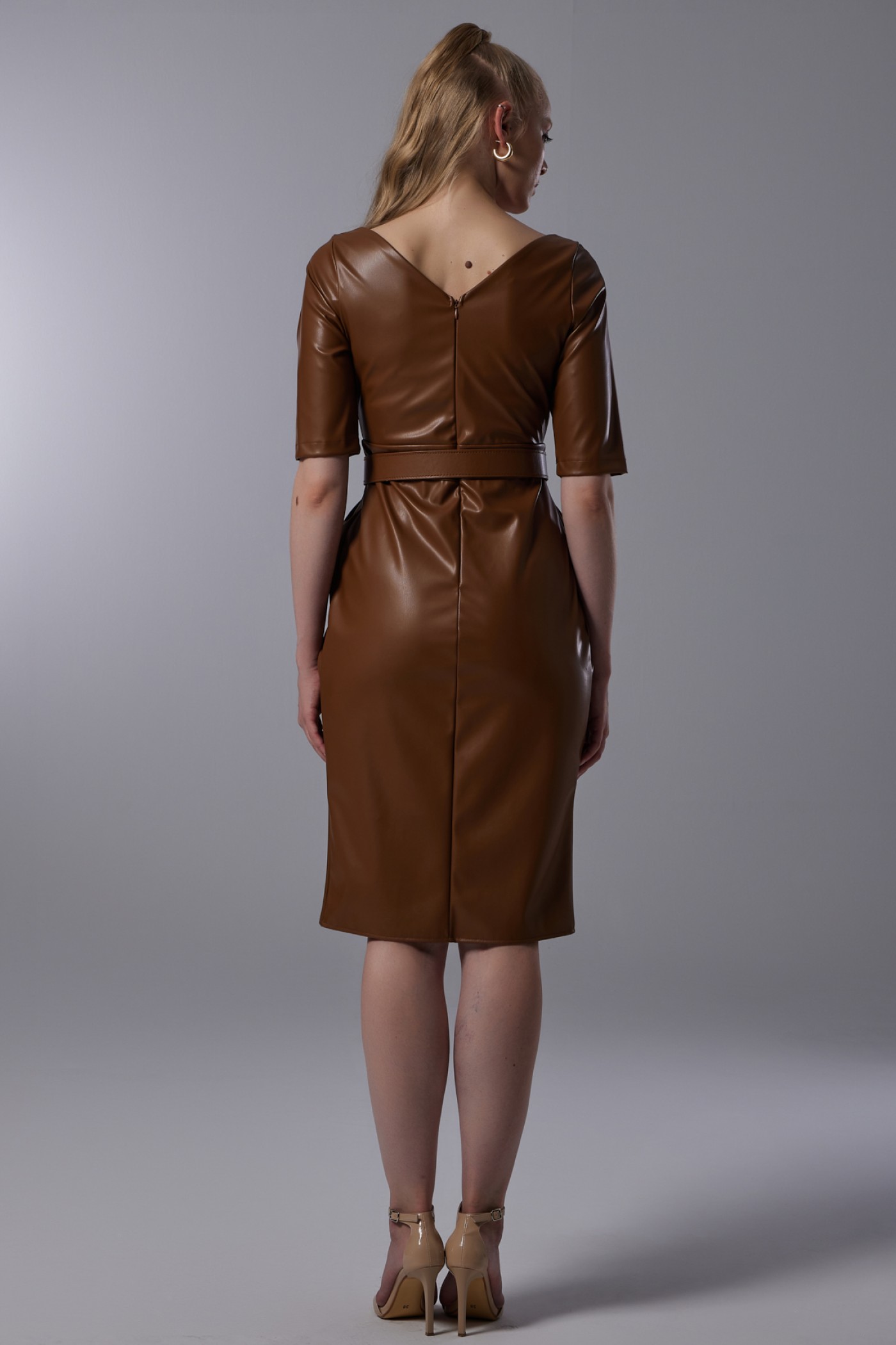 Belted Leather Dress Belted Leather Dress
