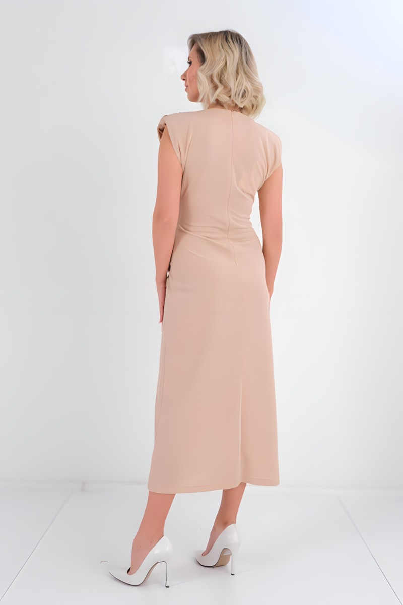 Sleeveless Dress with Belt Buckle Sleeveless Dress with Belt Buckle