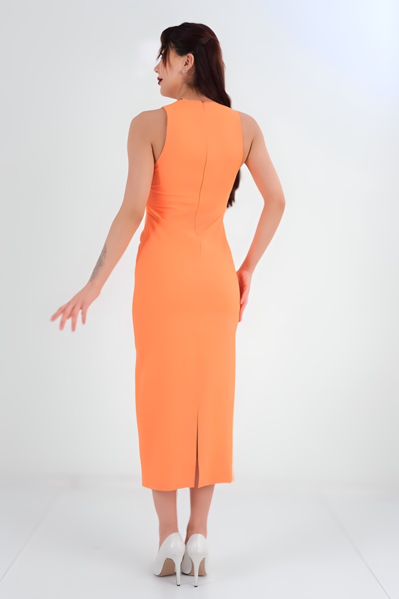 V-neck Sleeveless Dress with Accessories V-neck Sleeveless Dress with Accessories