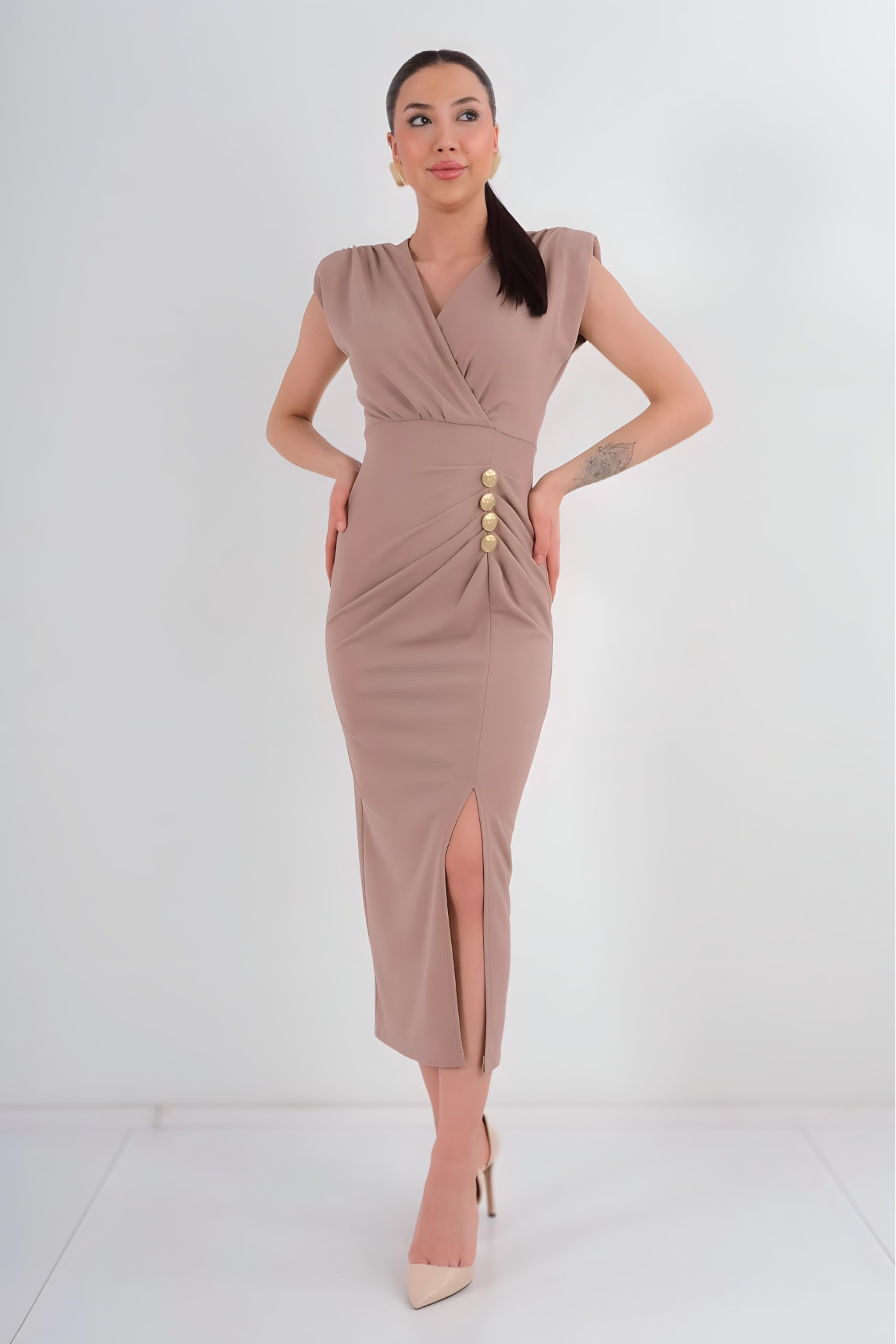 Buttoned Crochet Collar Dress Buttoned Crochet Collar Dress