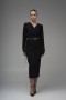 Chain Belt Wrap Satin Dress 