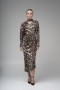 Leopard Print Coated Leather Dress