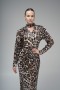 Leopard Print Coated Leather Dress