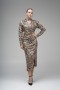 Leopard Print Coated Leather Dress