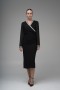 Stone Detailed Chiffon Sleeve Scuba Crepe Dress