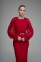 Stone Buckle Chiffon Sleeve Scuba Crepe Dress Stone Buckle Chiffon Sleeve Scuba Crepe Dress