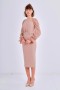 Stone Buckle Chiffon Sleeve Scuba Crepe Dress