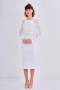 Stone Buckle Chiffon Sleeve Scuba Crepe Dress Stone Buckle Chiffon Sleeve Scuba Crepe Dress