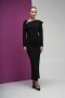Brooch Detailed One Shoulder Scuba Crepe Dress