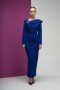 Brooch Detailed One Shoulder Scuba Crepe Dress