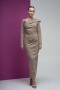 Brooch Detailed One Shoulder Scuba Crepe Dress