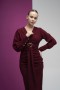 Buckle Detailed Draped Scuba Crepe Dress
