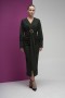 Buckle Detailed Draped Scuba Crepe Dress