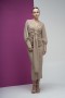 Buckle Detailed Draped Scuba Crepe Dress