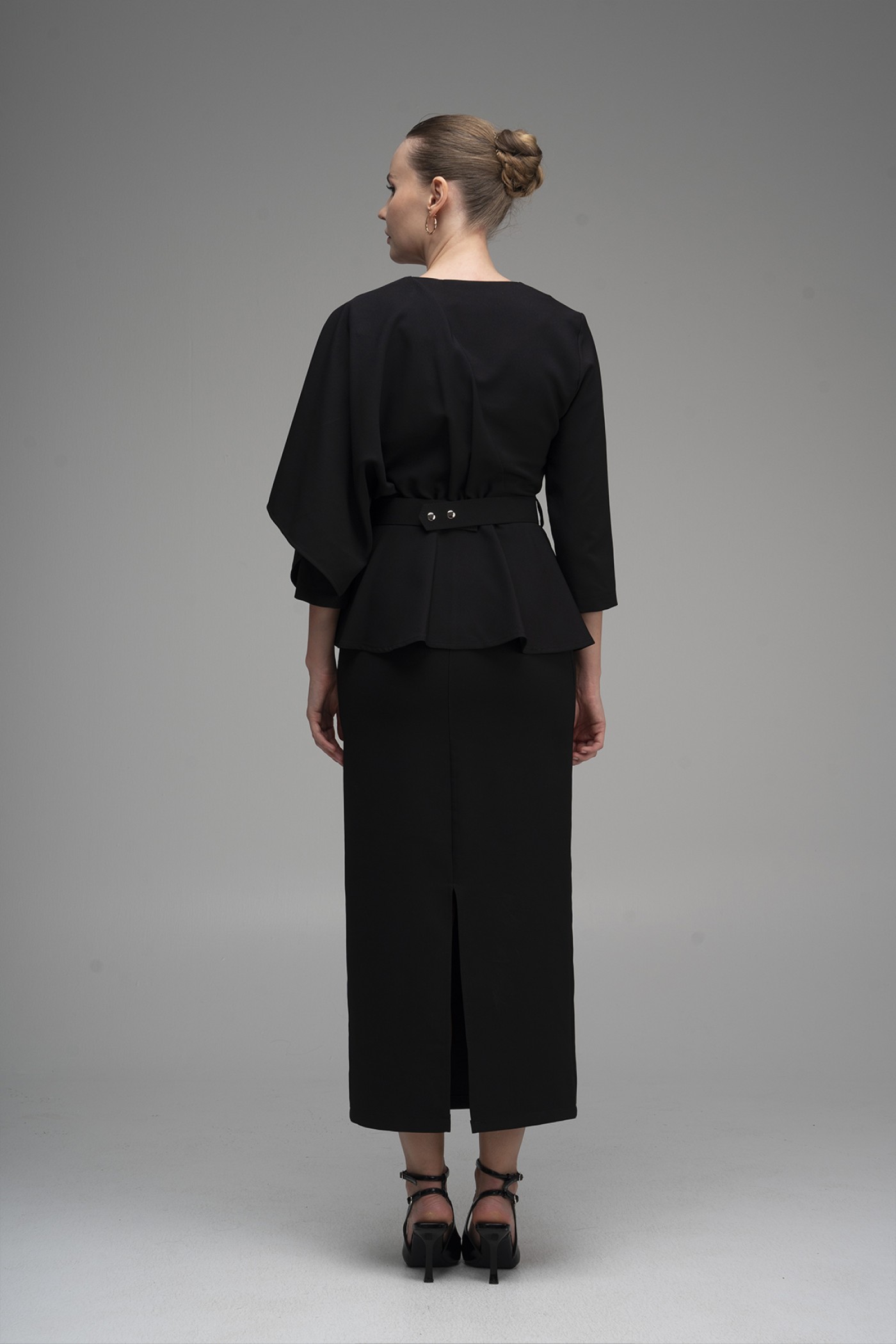  Stone Print Detailed Buckle Belt  Dress
