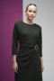 Buckle Detailed Scuba Crepe Dress