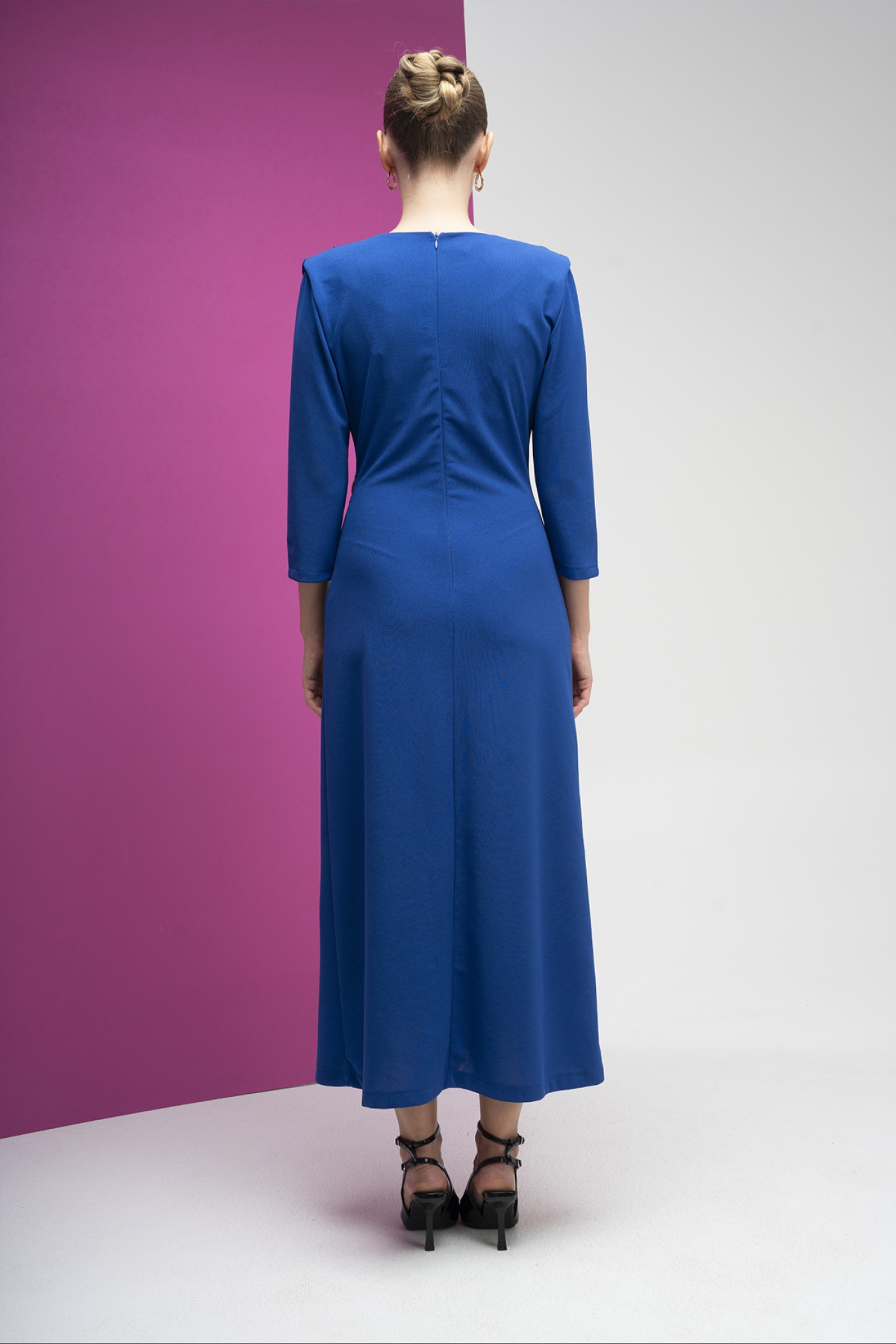  Plus Size Buckle Detail Scuba Crepe Dress 