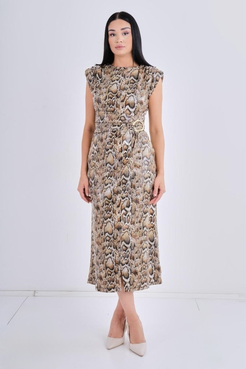 Leopard Print Belted Dress