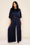 Large Size Stone Embroidered Blouse and Trousers Set Large Size Stone Embroidered Blouse and Trousers Set