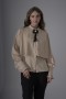 Shirt with Pleats and Bow Brooch
