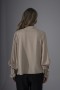 Shirt with Pleats and Bow Brooch