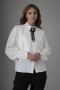 Shirt with Pleats and Bow Brooch