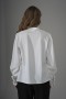 Shirt with Pleats and Bow Brooch