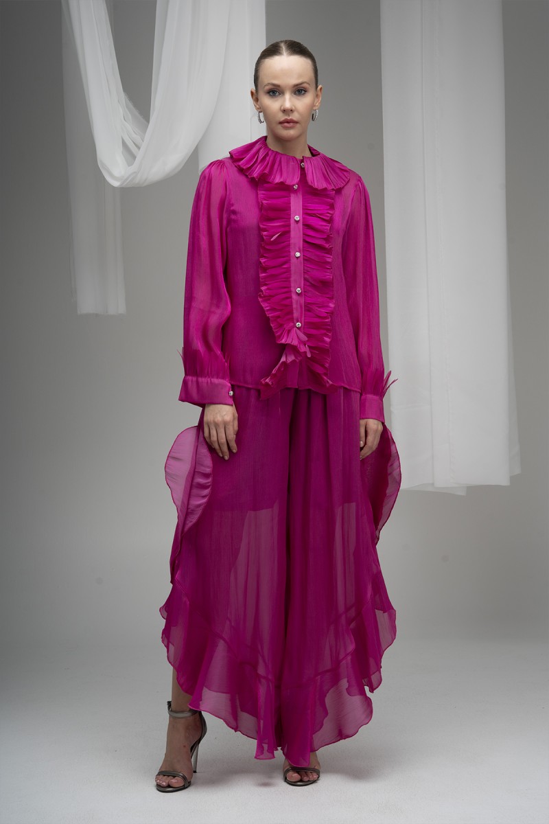 Ruffled Organza Shirt