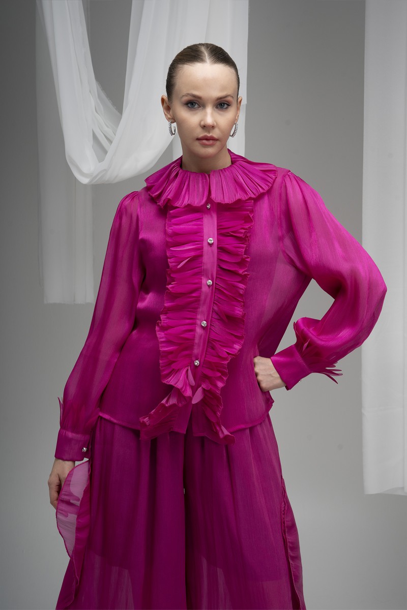 Ruffled Organza Shirt