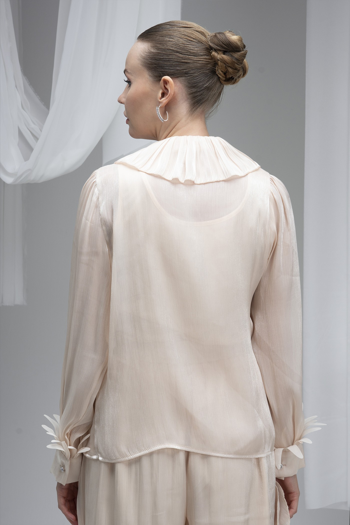 Ruffled Organza Shirt